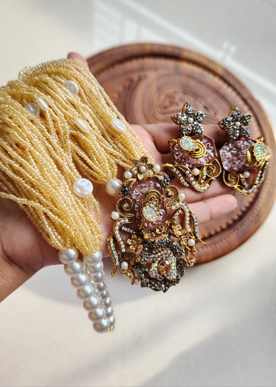 Designer collection Handmade turkish work pandent maala set