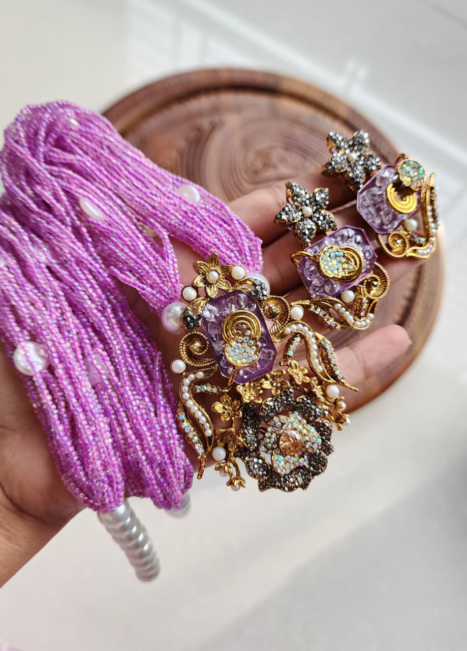 Designer collection Handmade turkish work pandent maala set