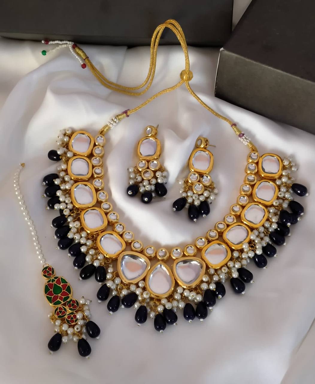 Gold Plated Necklace Set Kundan
