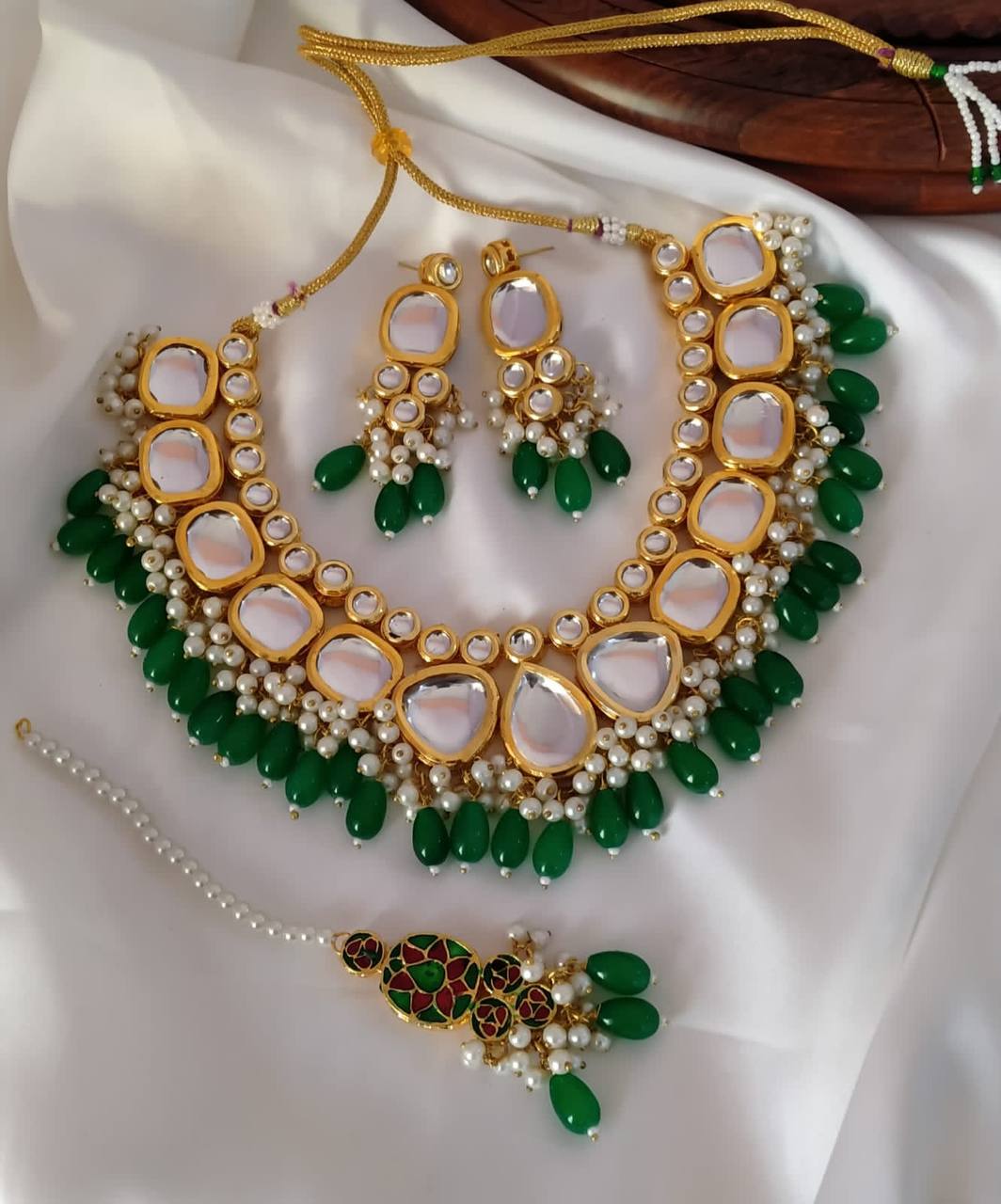 Gold Plated Necklace Set Kundan