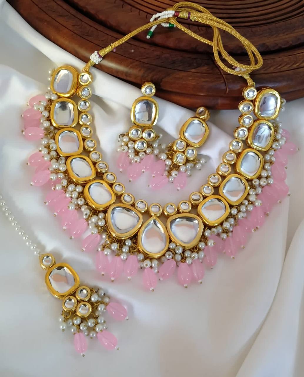 Gold Plated Necklace Set Kundan