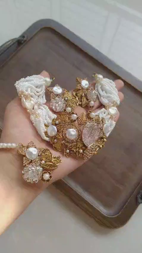 Handmade turkish work with mother pearl chokkar set