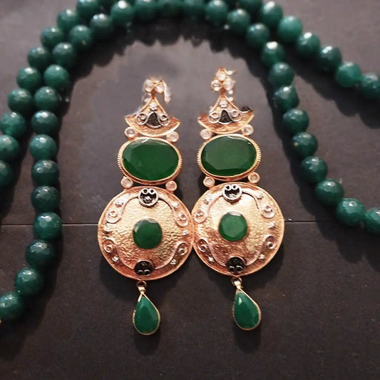 Handmade earrings price in pakistan green 3500 NJC-001