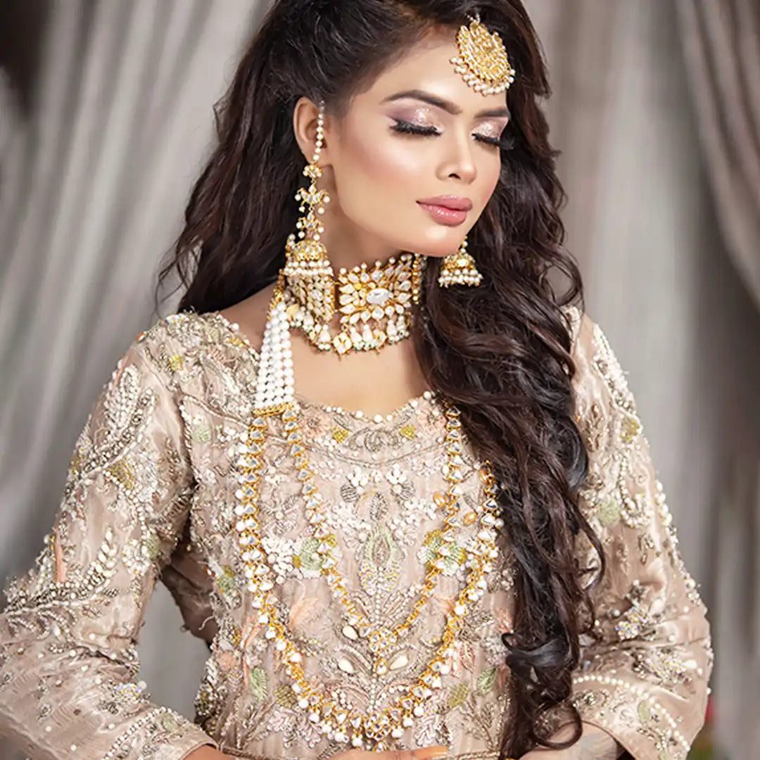 Thappa kundan bridal set price in pakistan NJC-005