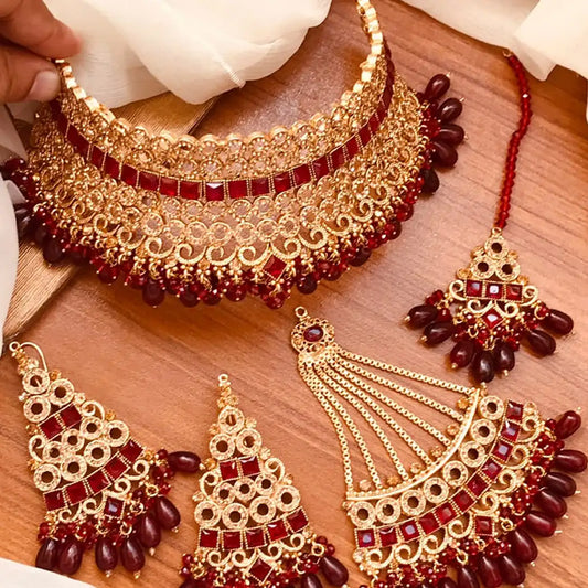 artificial jewellery sets with price in pakistan NJC-002 red