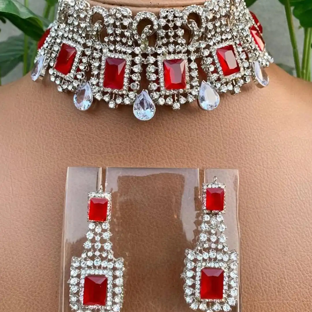 best designer jewellery in Pakistan NJC-004 red