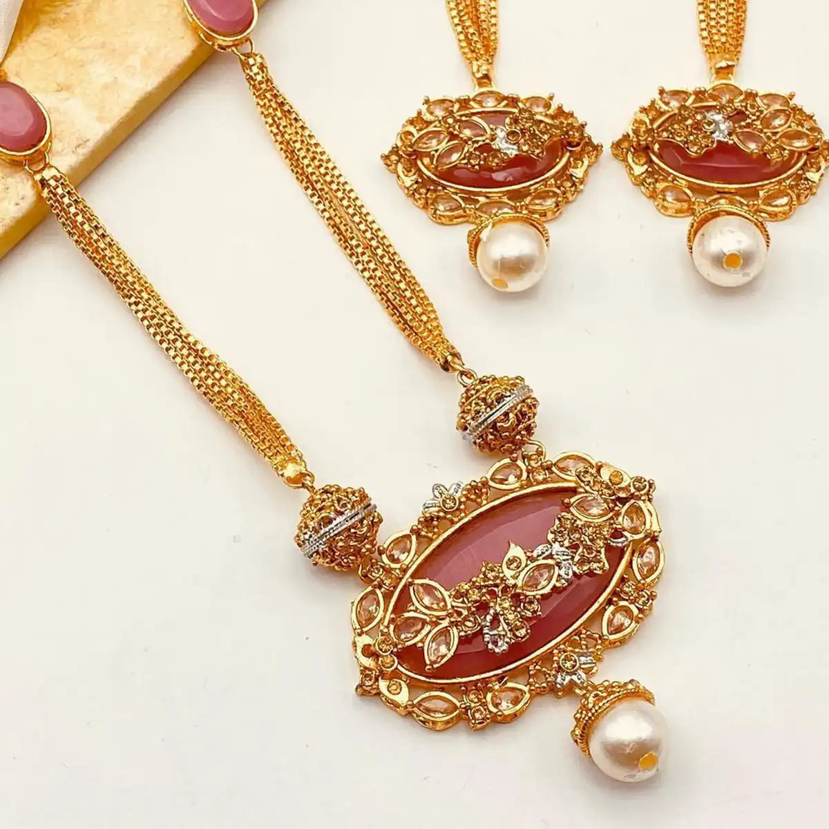 best designer jewellery in Pakistan njc-008 red