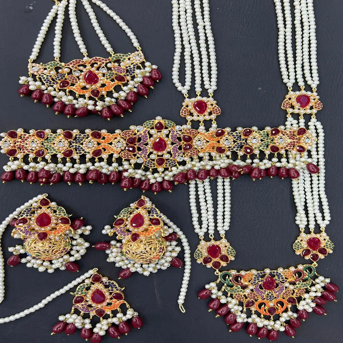 best jewellery designer in pakistan NJC-015 red