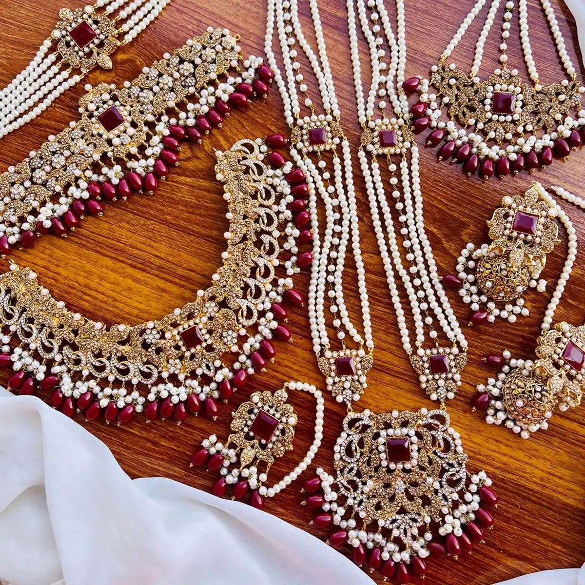 choker necklace price in pakistan njc-025 maroon