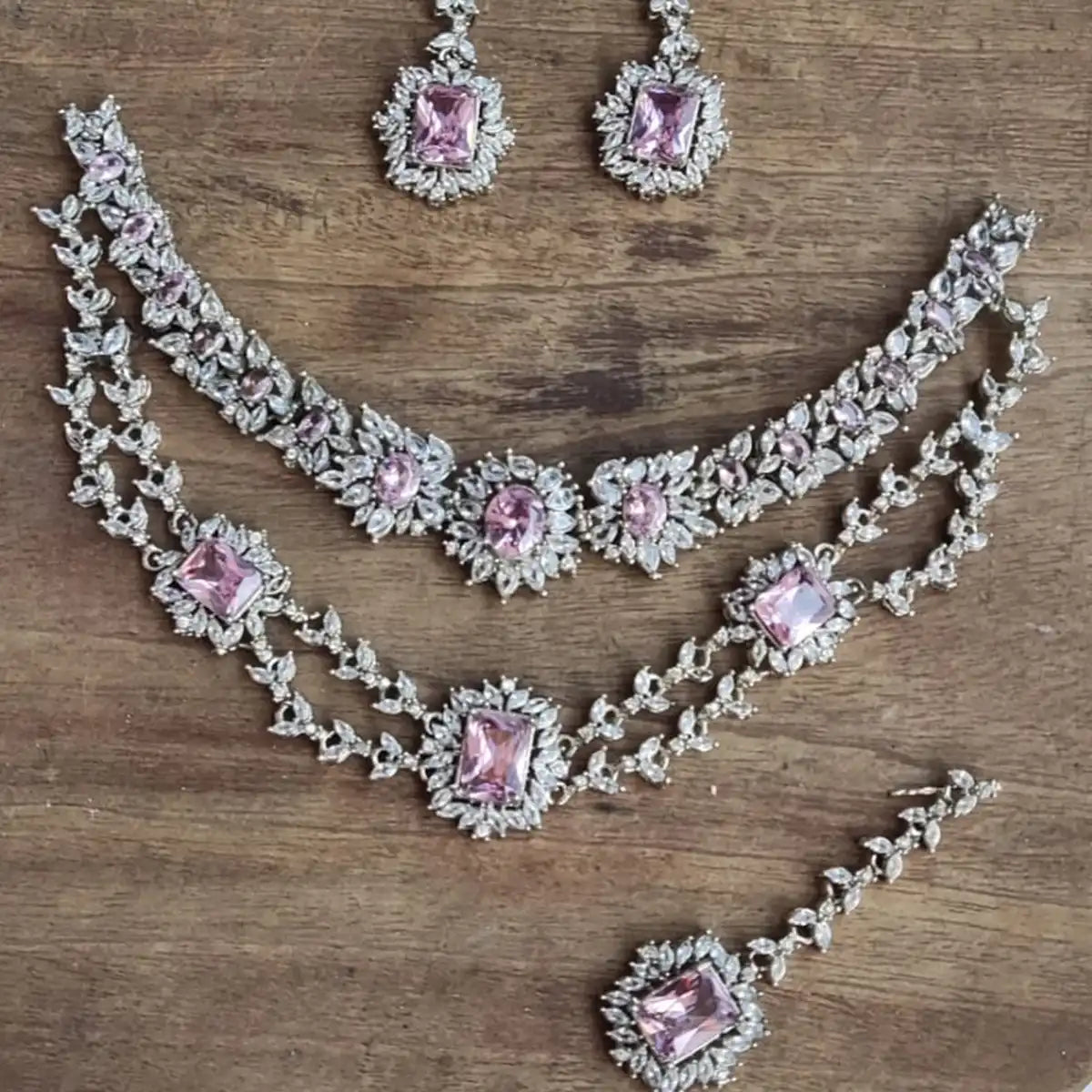 designer collor set jewellery online njc-011 pink