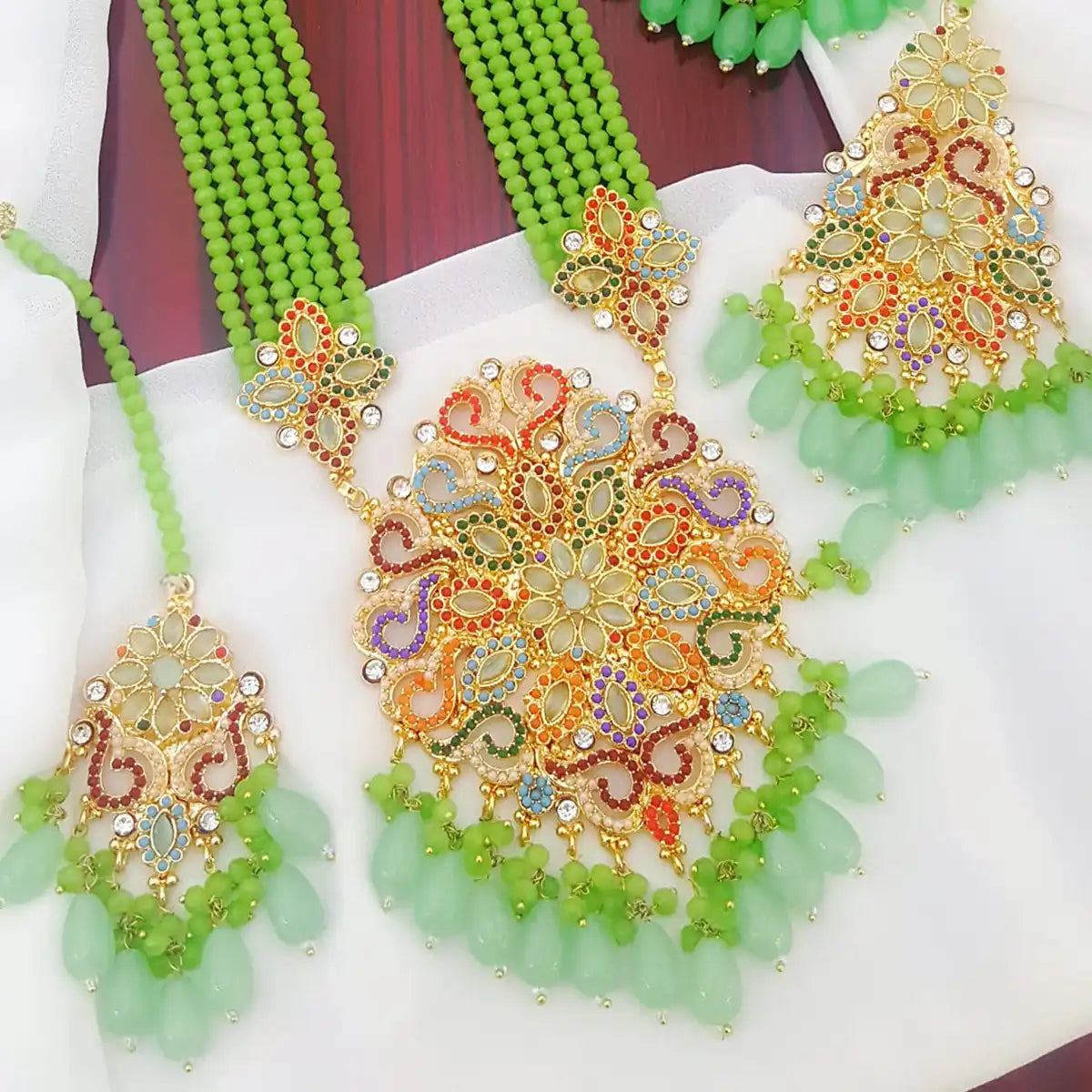 designer jewellery online pakistan njc-004 pearl green