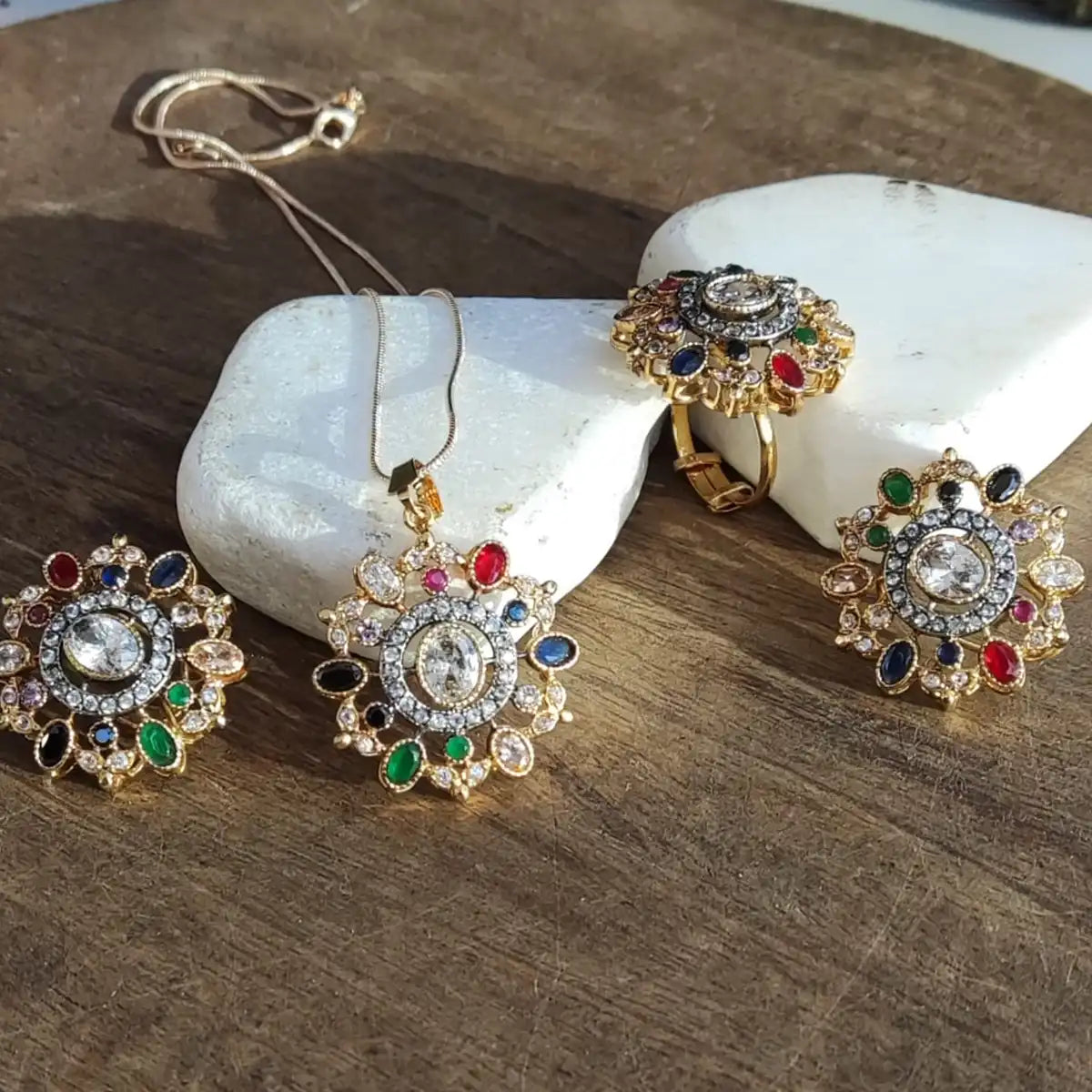 earrings jewellery for wedding njc-006 multi white