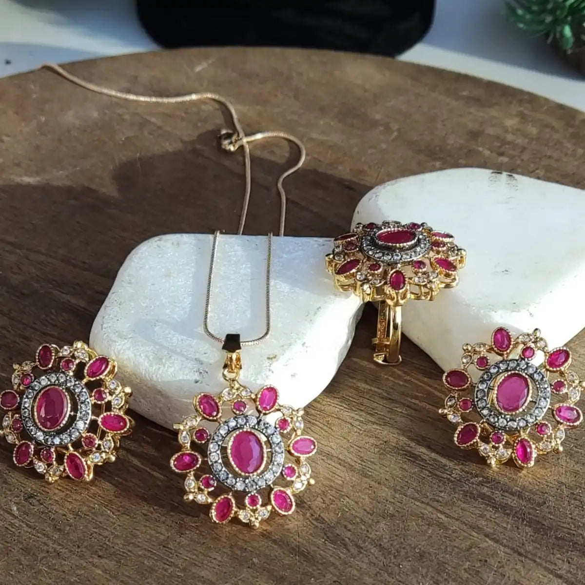 earrings jewellery for wedding njc-006 pink