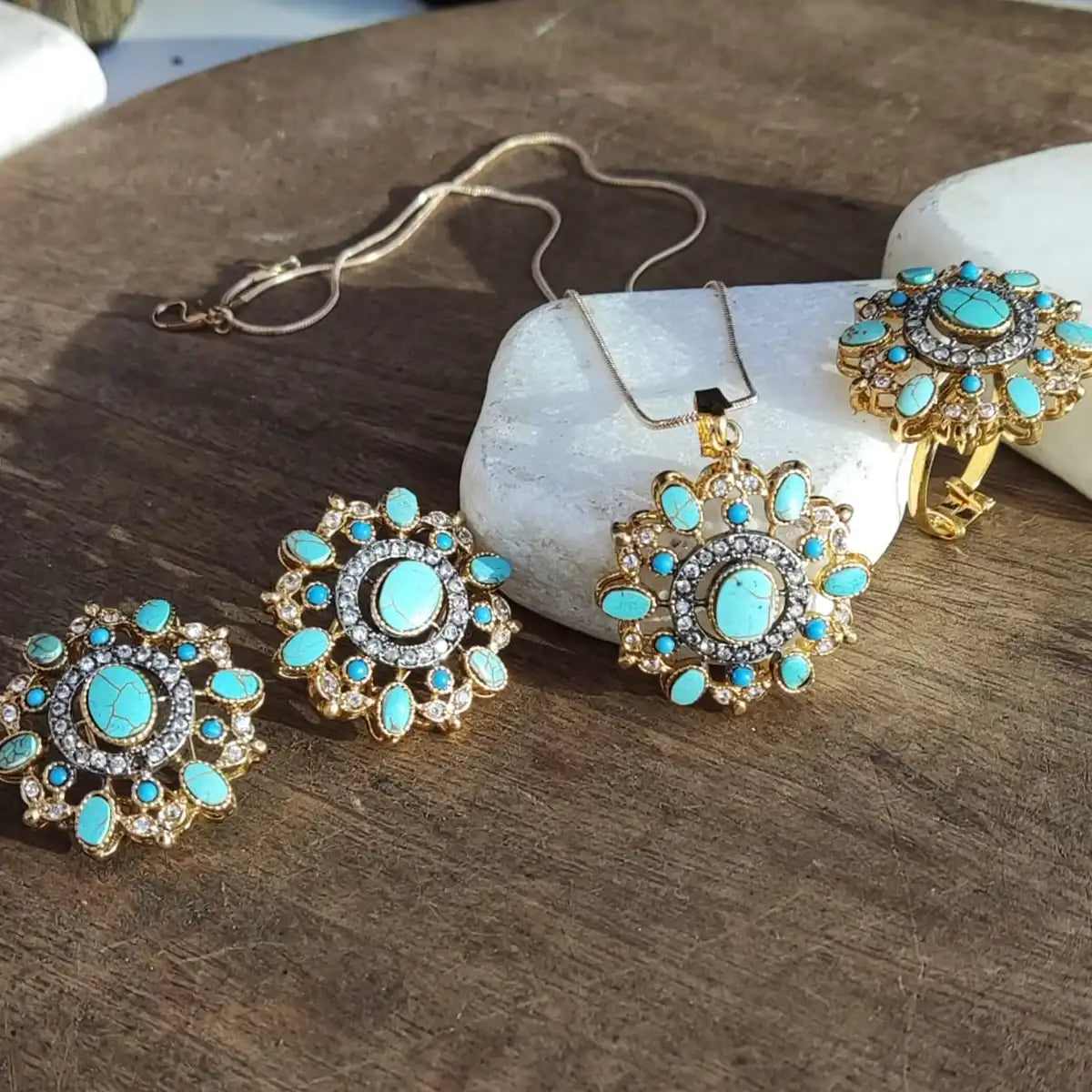 earrings jewellery for wedding njc-006 turquoise