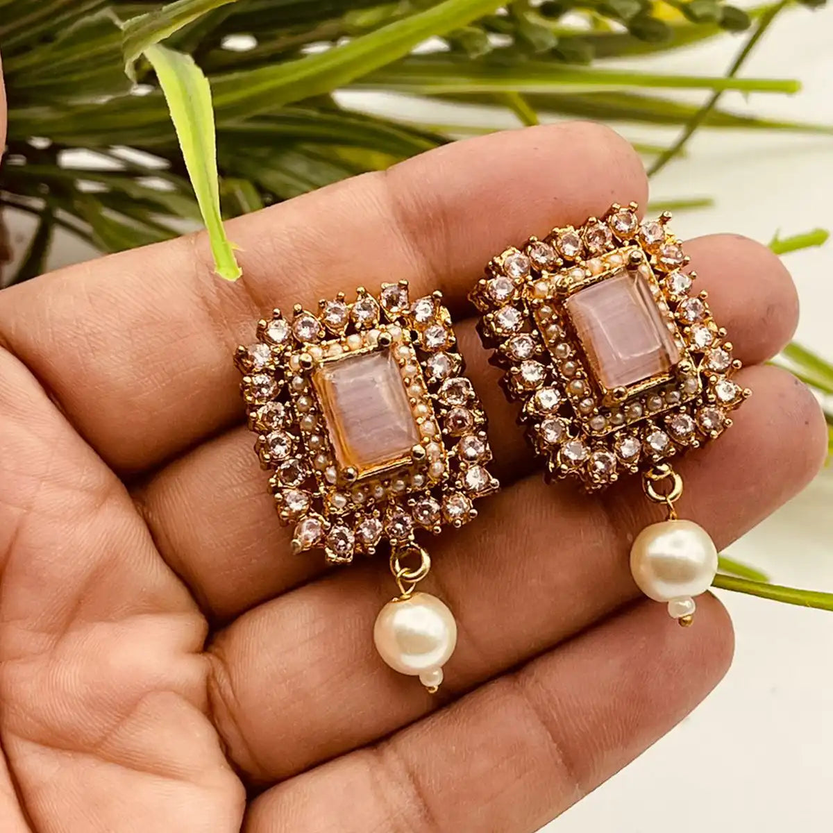 earrings online shopping in pakistan njc-009 brown