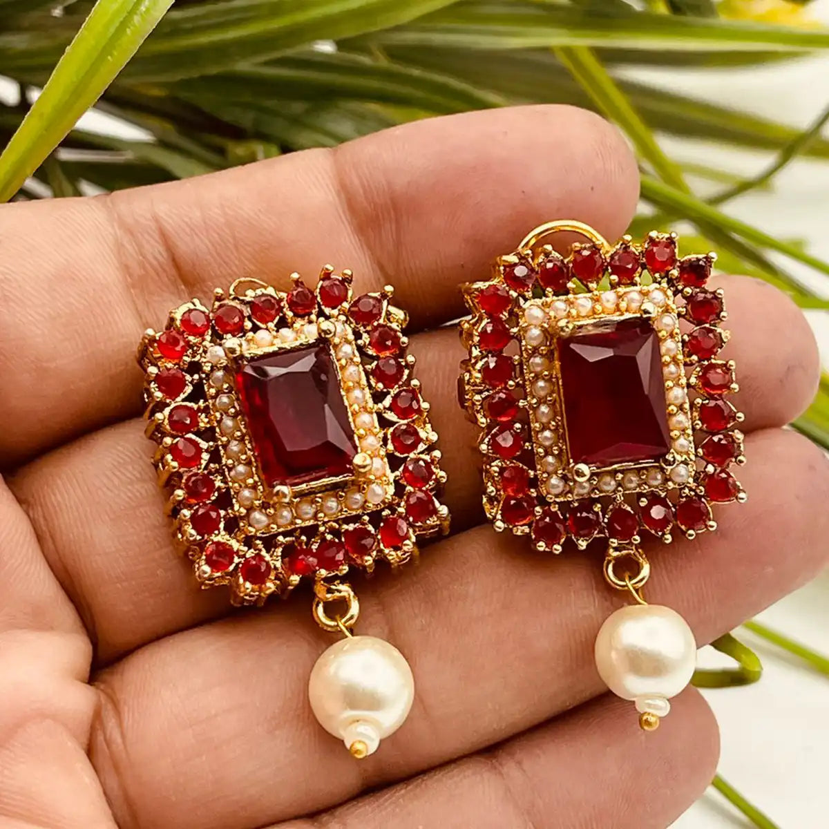 earrings online shopping in pakistan njc-009 red
