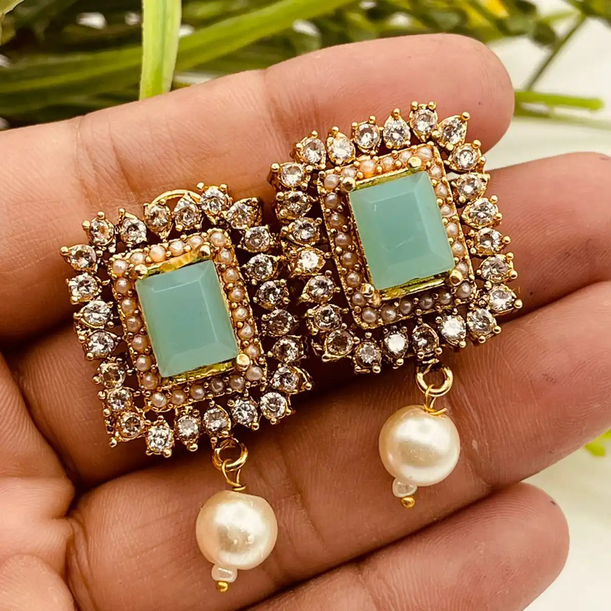 earrings online shopping in pakistan njc-009 turquoise