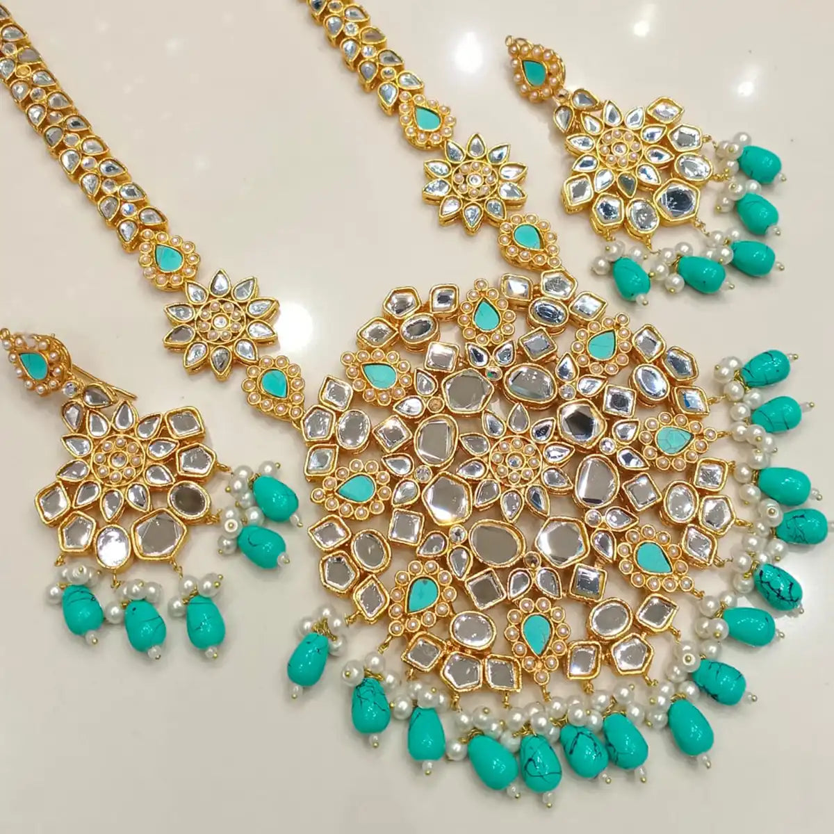 kundan jewellery online pakistan njc-012 turquoise