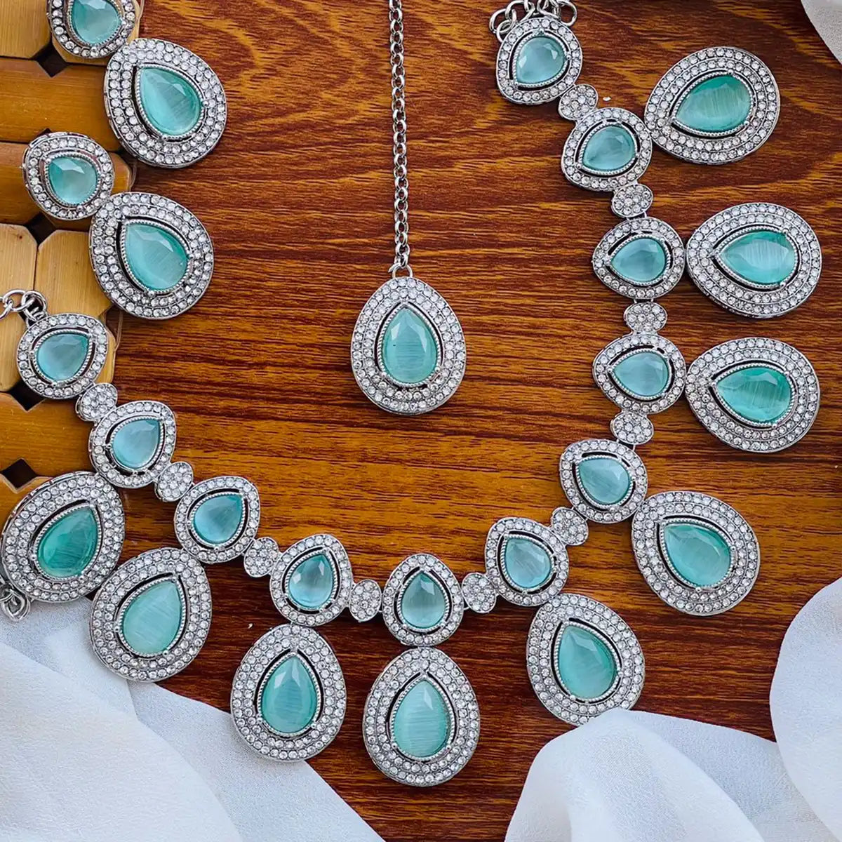 long chain necklace with pendant njc-001 turquoise