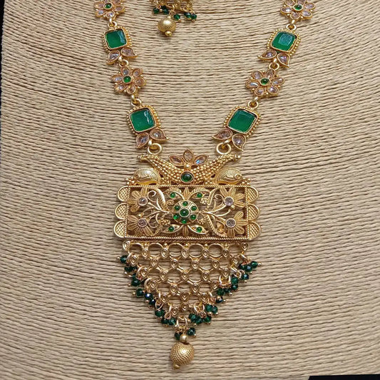 long mala designer jewellery njc-010 green
