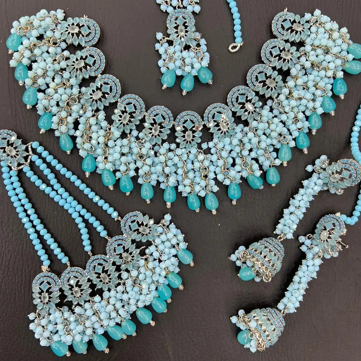long necklace set jewellery njc-004 turquoise