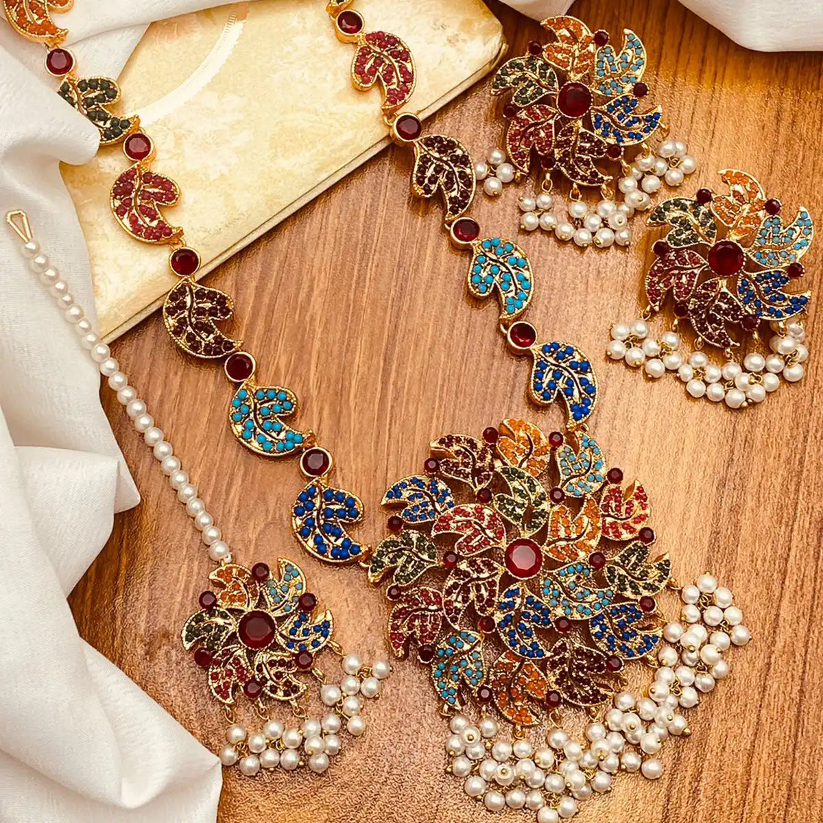 mala pendant set design njc-017 red