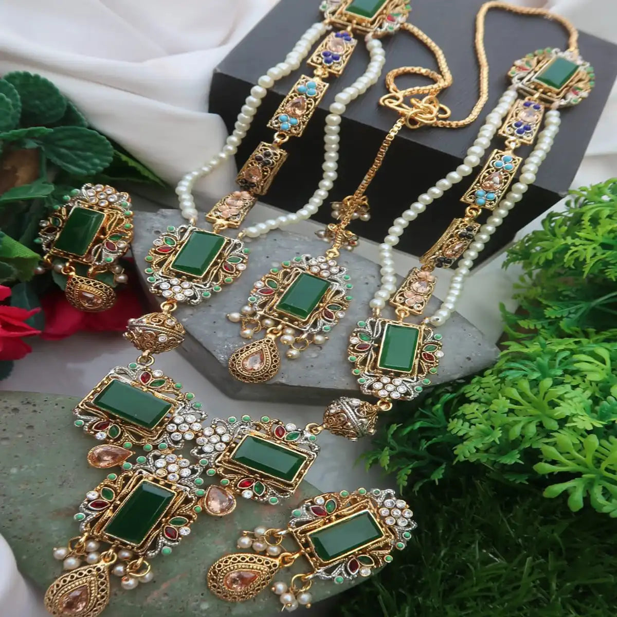 mala set design in pakistan njc-009 green