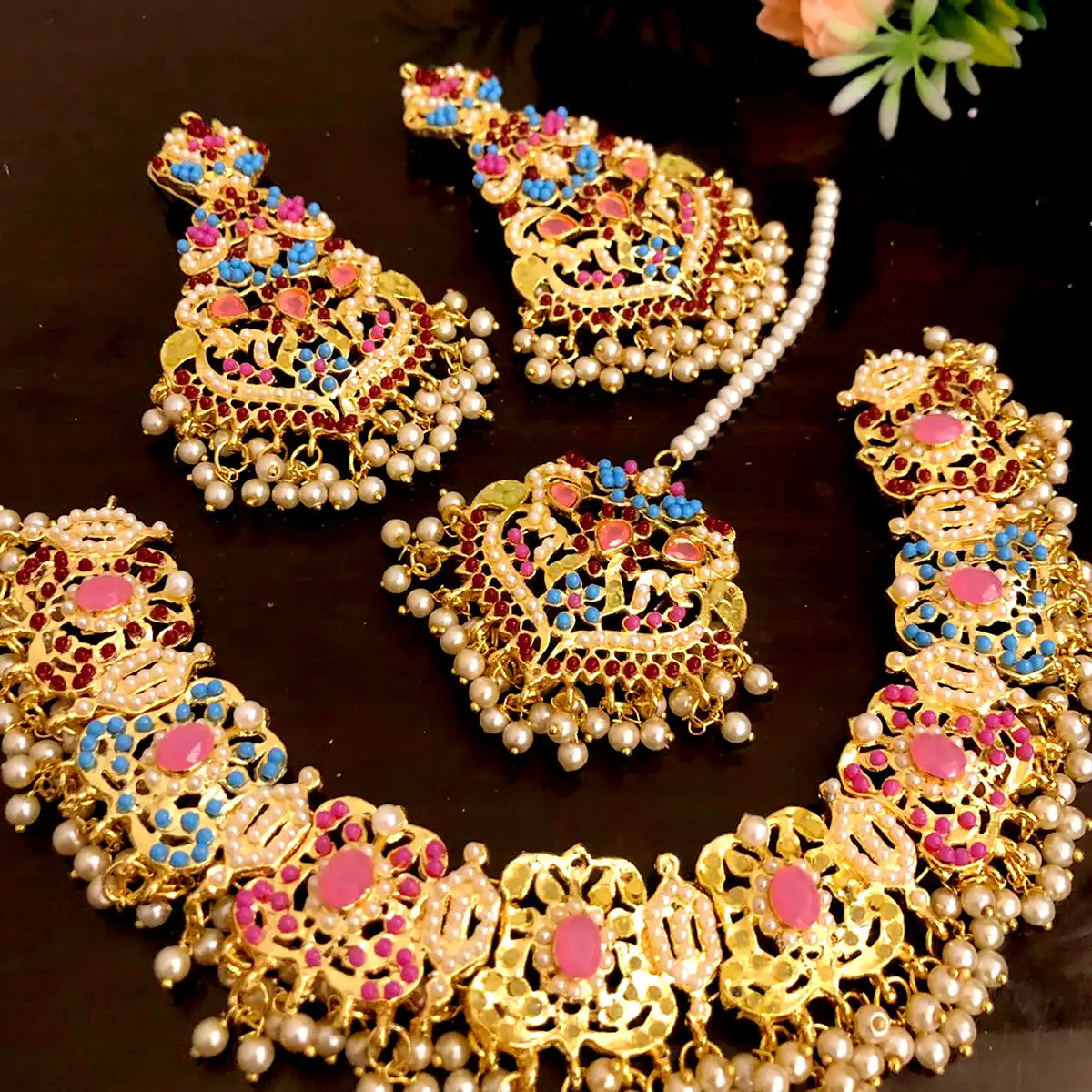 necklace price in pakistan njc-012 pink