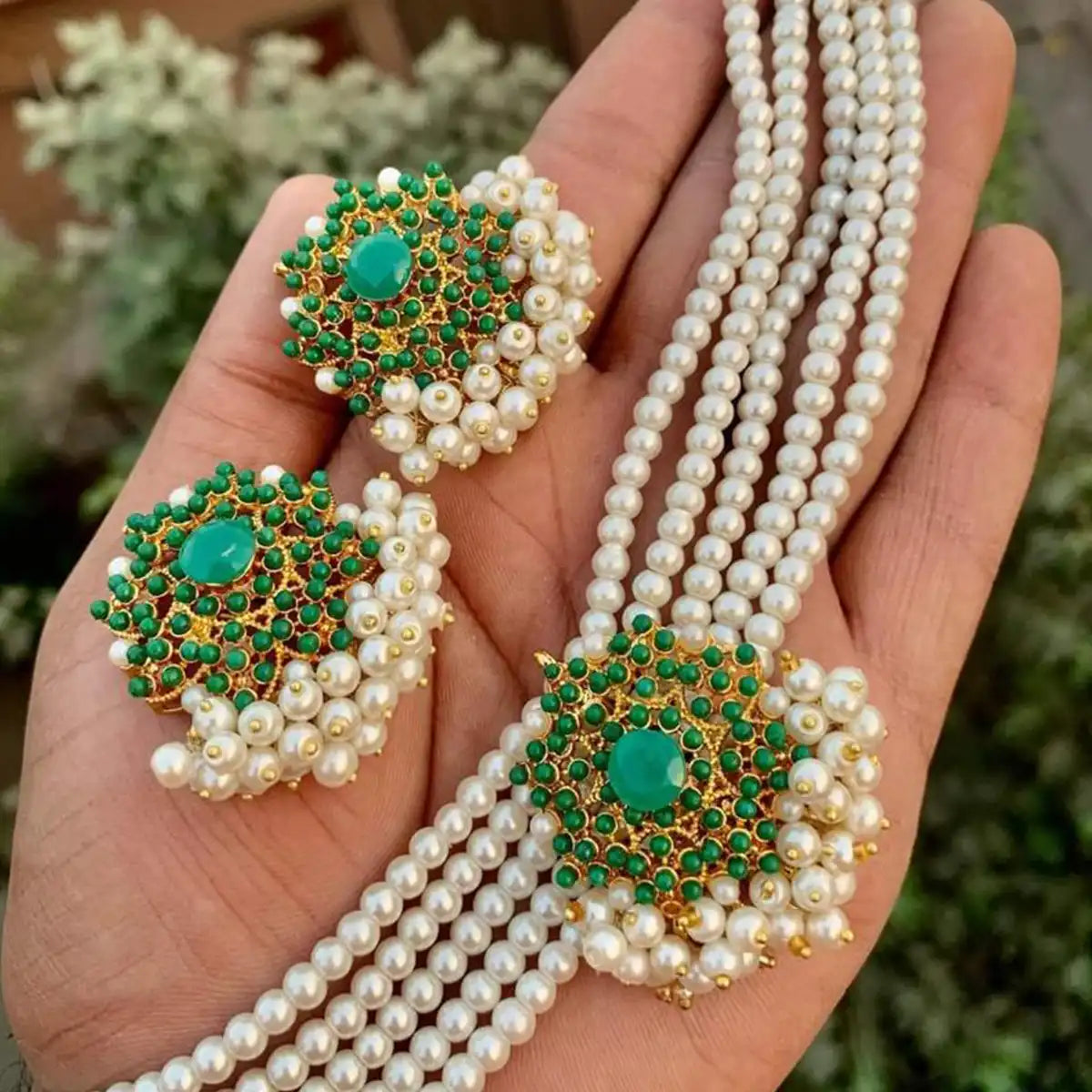 pearl necklace price in pakistan njc-016 green