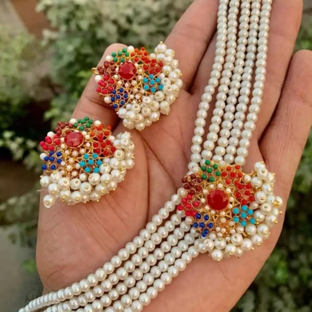 pearl necklace price in pakistan njc-016 multi color