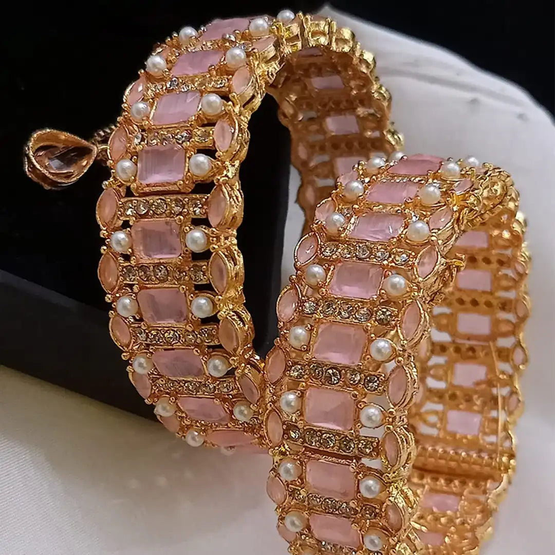 stone bangles designs in pakistan NJC-004 pink