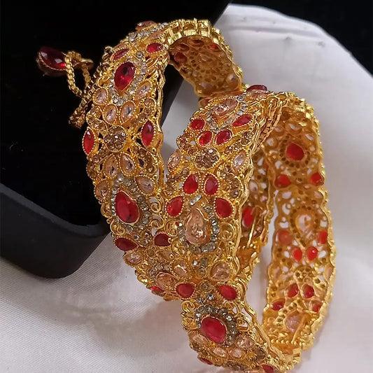 stone bangles designs in pakistan NJC-011 red