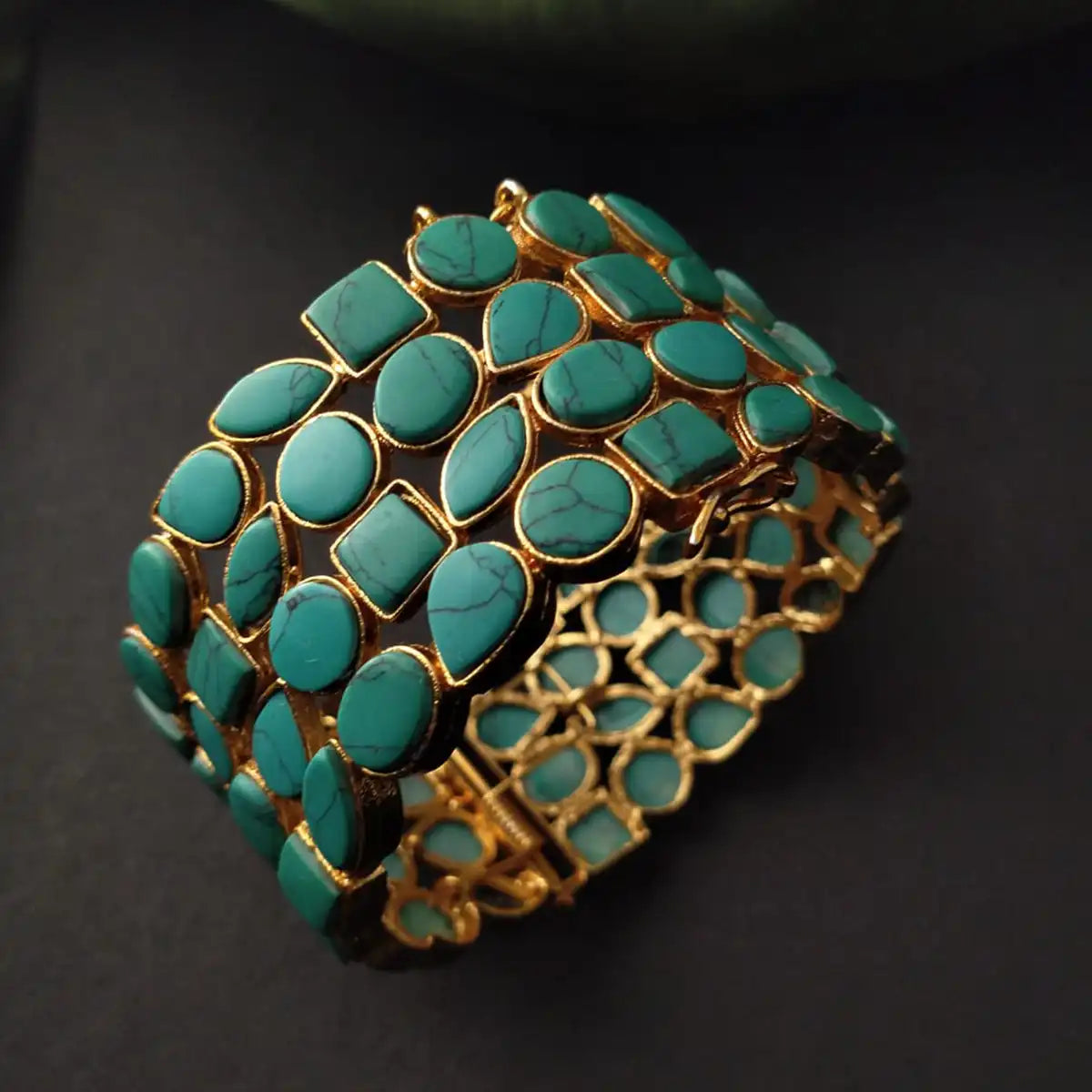 stone bangles designs with price njc-013 turquoise