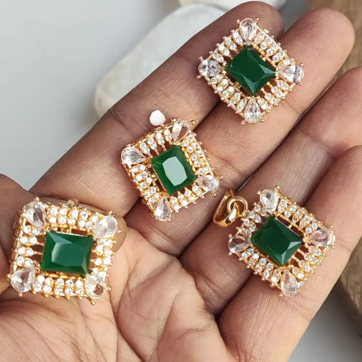 tops jewellery design in pakistan njc-002 green