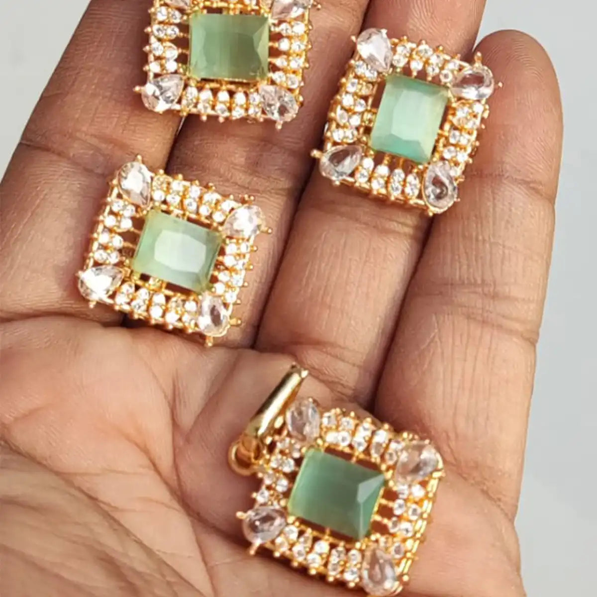 tops jewellery design in pakistan njc-002 sea green